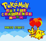 Pokemon Puzzle Challenge title screen for GameBoy Color